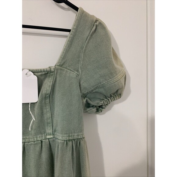 Louna Green Denim Mini Dress Size Small $128 - Picture 10 of 14